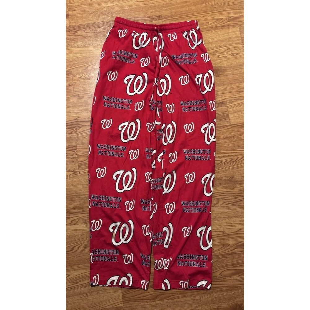 Washington Nationals Red Sport Stretch Tie Pajama Pants Sideline Apparel Sz M
